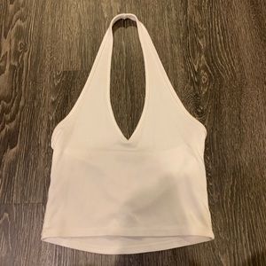 Brandy Melville White Halter Crop Top